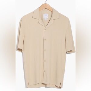 Men's Beige Short Sleeve Shirt